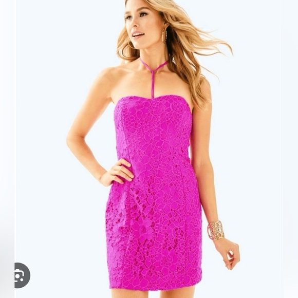 Lilly Pulitzer convertible Fuchsia Summer Lace Dress - Picture 1 of 11